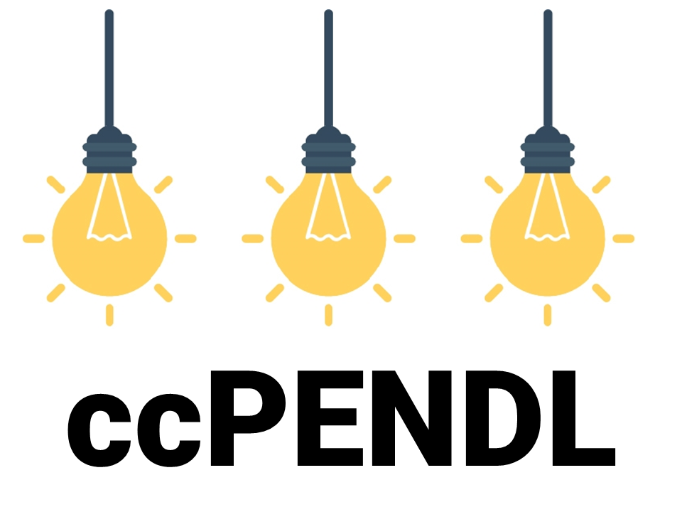 	Es hängen drei leuchtende Glühbirnen nebeneinander, darunter der Schriftzug ccPENDL