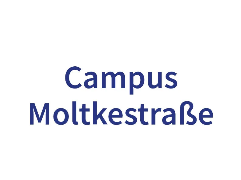 Dunkelblauer Schriftzug Campus Moltke