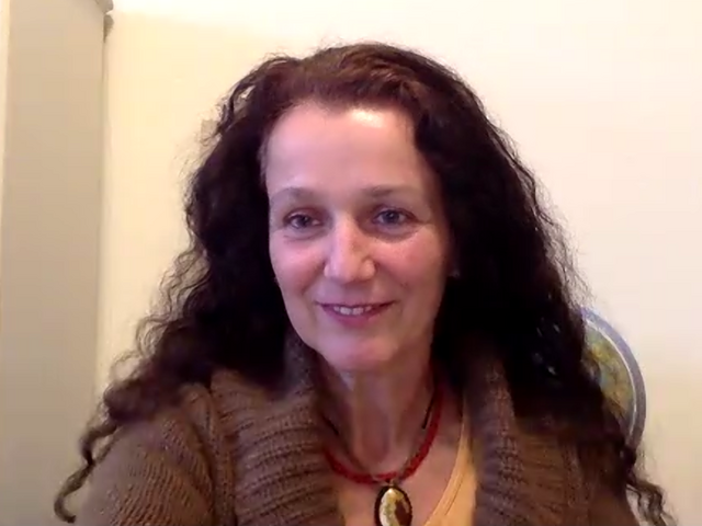 Anja Tuckermann bei ihrer Online-Poetik-Vorlesung am 9. Dezember 2020. Screenshot: PHKA