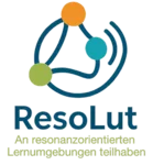 Logo ResoLut mit Text "An resonanzorientierten Lernumgebungen teilhaben"
