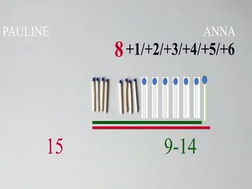 Das Nim-Spiel: Mathematik-Studierende der Pädagogischen Hochschule Karlsruhe erklären per Video, mit welcher Strategie es sich gewinnen lässt und warum. Screenshot: Pädagogische Hochschule Karlsruhe