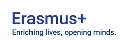 Logo Erasmus+ mit Text "Enrichung lives, opening minds"