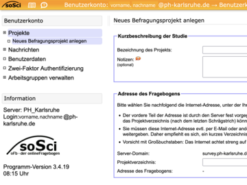 Bild Oberfläche SoSci Software