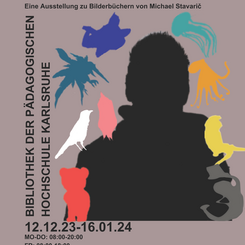 Plakat: "out of the book" - eine Ausstellung zu Bilderbüchern von Michael Stavaric